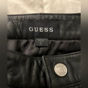 Classic Black Leather Pants by Guess